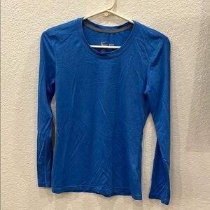 Nike Blue Fitted Long Sleeve T-Shirt